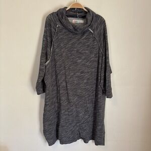 NEW Free People Terry Cocoon Pullover Midi Dress M/L Gray Oversized Boho Sweater